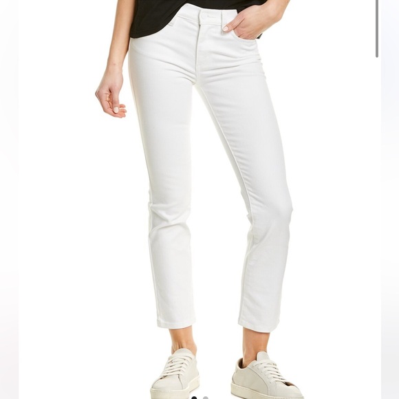 Tory Burch Sandy Cropped Straight Leg White Jeans NWT Sz 24 Ret $188 - Picture 1 of 10